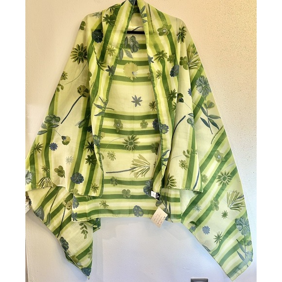 Accessories - Tashaka‎ Beach Wrap Swim Suit Cover-up Sarong Scarf Green Floral 40" X 70"